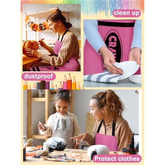 Crayon Apron and Funny Gnome Cone Hats for Costume Set for Adults Fancy Dress - Picture 6 of 7